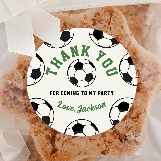 Sticker Rond Balles de football Anniversaire Party Classic Roun (Créateur téléchargé)