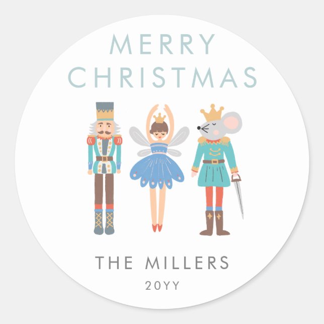 Sticker Rond Ballet Casse-Noisette minimaliste moderne (Devant)
