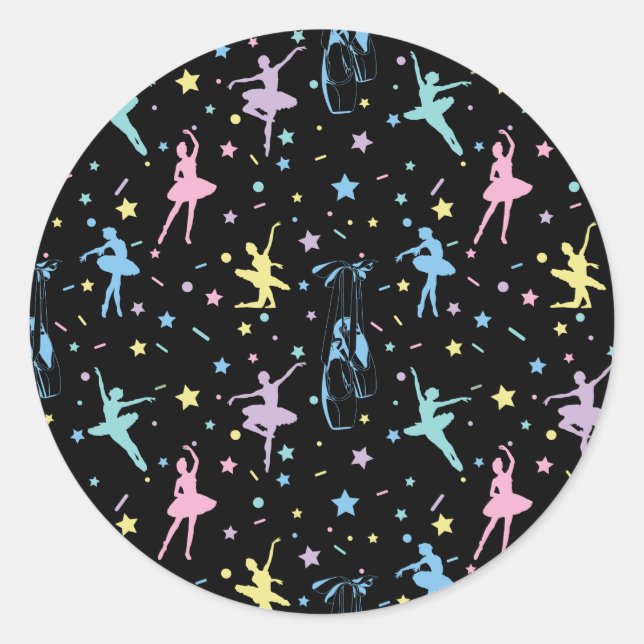 Sticker Rond Ballet - Chaussures de danseuse Ballerina (Devant)