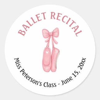 Sticker Rond Ballet Considérant Chaussures roses Fête Faveur
