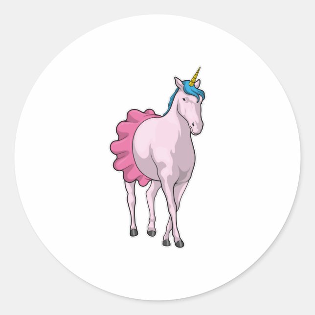 Sticker Rond Ballet Unicorn Ballerina (Devant)