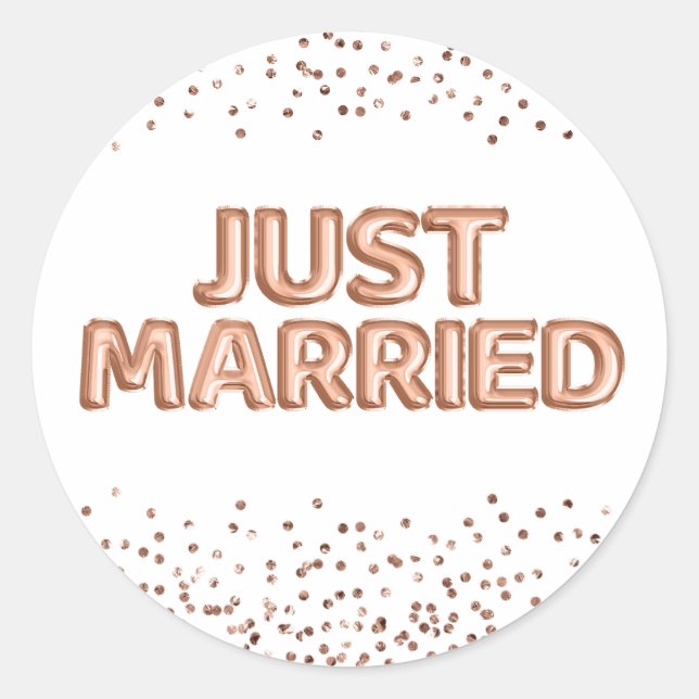 Sticker Rond Balloirs Mariages en or Rose mariés (Devant)