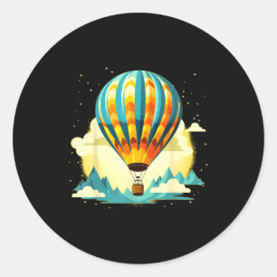 Sticker Rond Ballon à air chaud drôle pour les amateurs de nouv