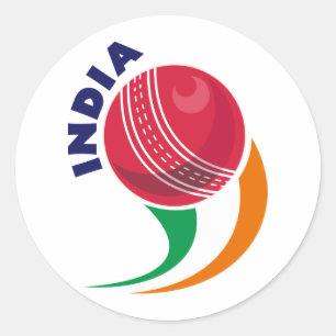 Sticker Rond ballon de cricket volant en Inde