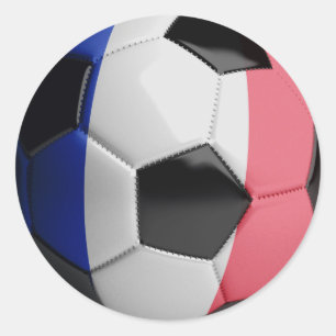 Sticker Rond Ballon de football de drapeau de la France