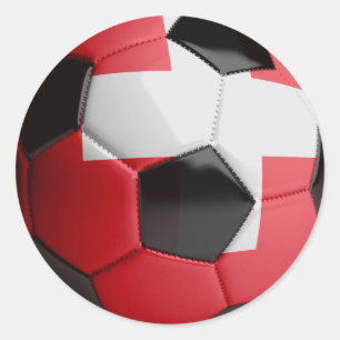 Sticker Rond Ballon de football de drapeau de la Suisse