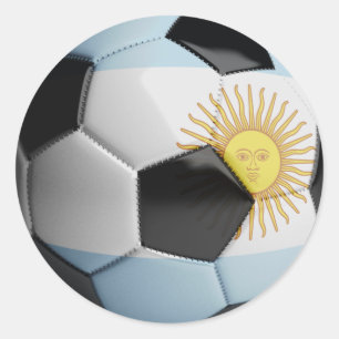 Sticker Rond Ballon de football de drapeau de l'Argentine