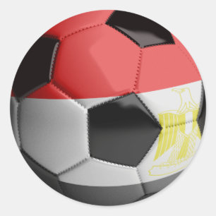Sticker Rond Ballon de football de drapeau de l'Egypte