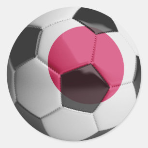 Sticker Rond Ballon de football de drapeau du Japon