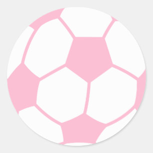 Sticker Rond Ballon de football rose-clair