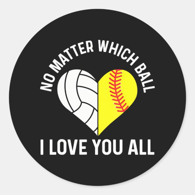 Sticker Rond Ballon pour un softball & volleyball (Devant)