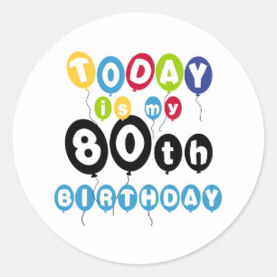 Sticker Rond Ballons 80e anniversaire