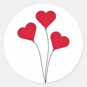 Sticker Rond Ballons Coeur mignon