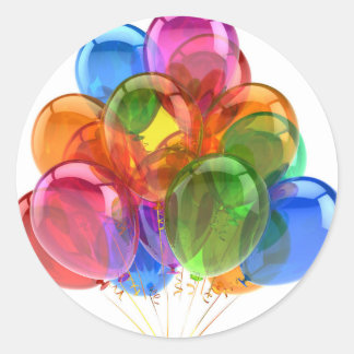 Sticker Rond Ballons colorés