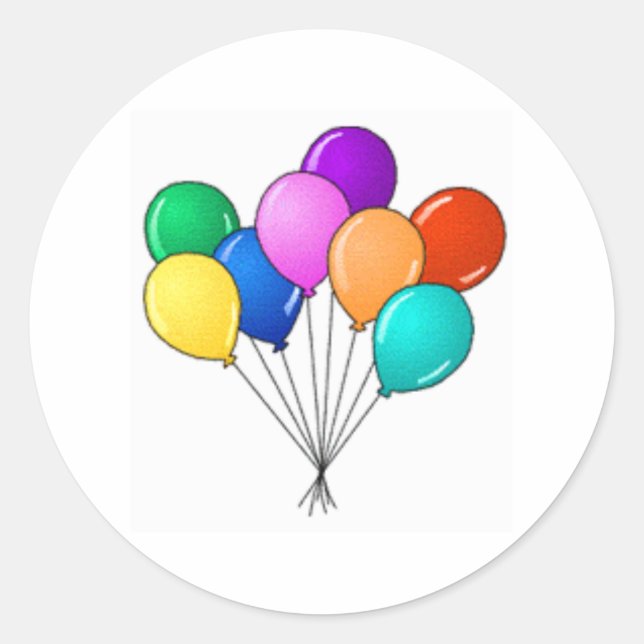 Sticker Rond Ballons d'anniversaire (Devant)