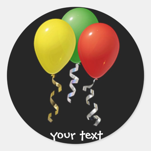 Sticker Rond ballons d'anniversaire (Devant)