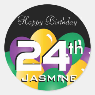 Sticker Rond Ballons d'anniversaire colorés   PERSONNALISER