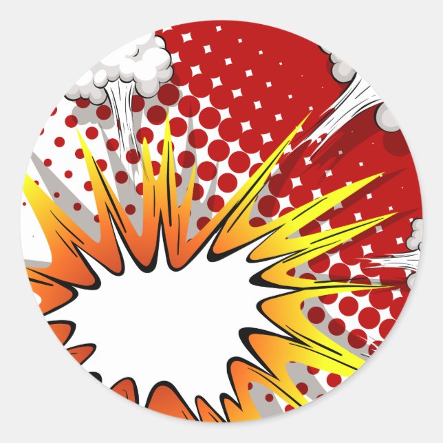 Sticker Rond Ballons de bande dessinée (Devant)