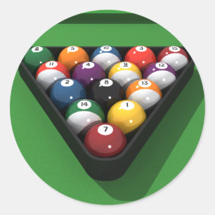 Sticker Rond Ballons de billard sur Green Fet :