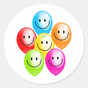 Sticker Rond Ballons de Smilie