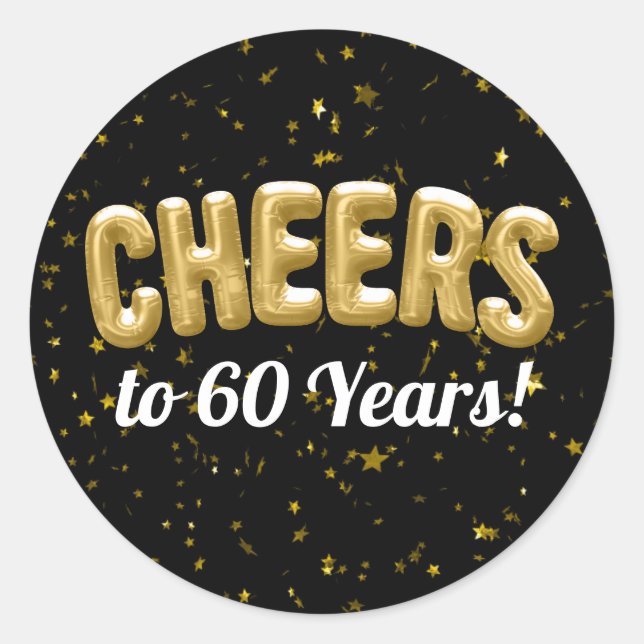 Sticker Rond Ballons d'or à 60 ans 60e anniversaire (Devant)