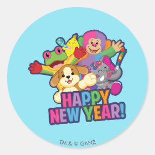 Sticker Rond Ballons du Nouvel An