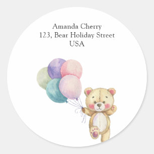 Sticker Rond Ballons en forme d'ours en peluche - expédition