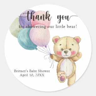 Sticker Rond Ballons en forme d'ours en peluche - merci