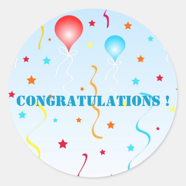 Sticker Rond Ballons et étoiles (Devant)