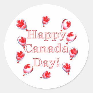 Sticker Rond Ballons Feuille d'érable de la fête du Canada