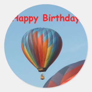 Sticker Rond Ballons, Joyeux anniversaire, 2 génériques