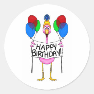 Sticker Rond Ballons lunatiques de joyeux anniversaire de