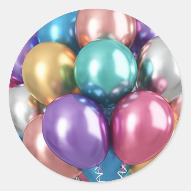 Sticker Rond Ballons multicouleurs (Devant)