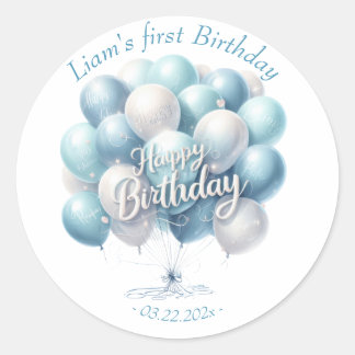 Sticker Rond Ballons Ours En Jouet Enfants Photo Anniversaire