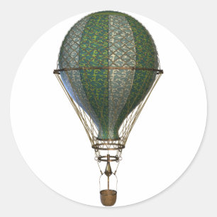 Sticker Rond Balloon victorien Steampunk