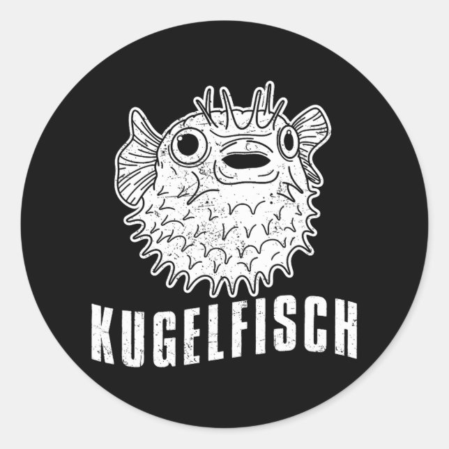 Sticker Rond Balloonfish animaux aquariums océans poivrons (Devant)