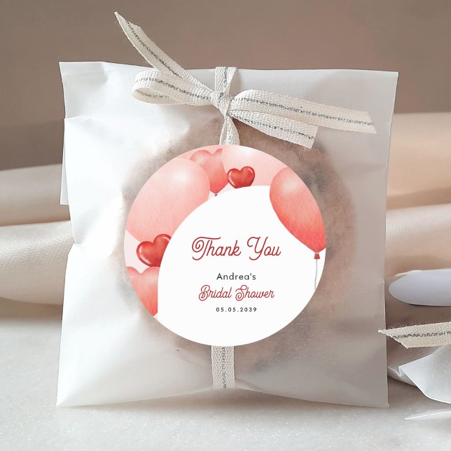 Sticker Rond Balloons Roses Rouges Saint Valentin Mariage (Créateur téléchargé)