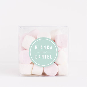 Sticker Rond Balnéaire Pastels Pale Aqua Mariage