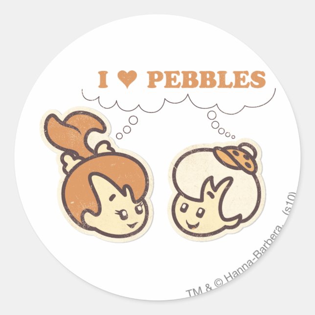 Sticker Rond Bam Bam aime PEBBLES™ (Devant)