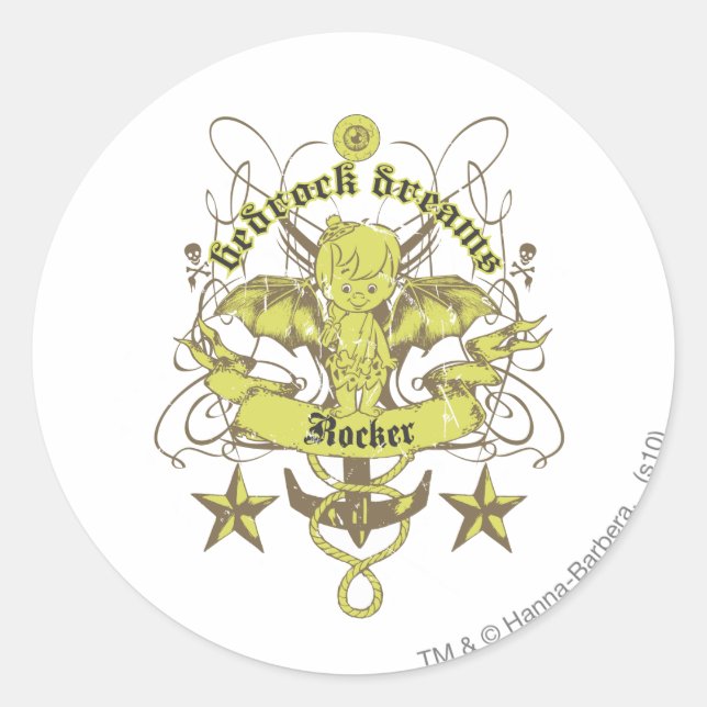 Sticker Rond Bam Bam Bedrock Dreams (Devant)