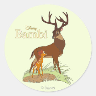Sticker Rond Bambi et père