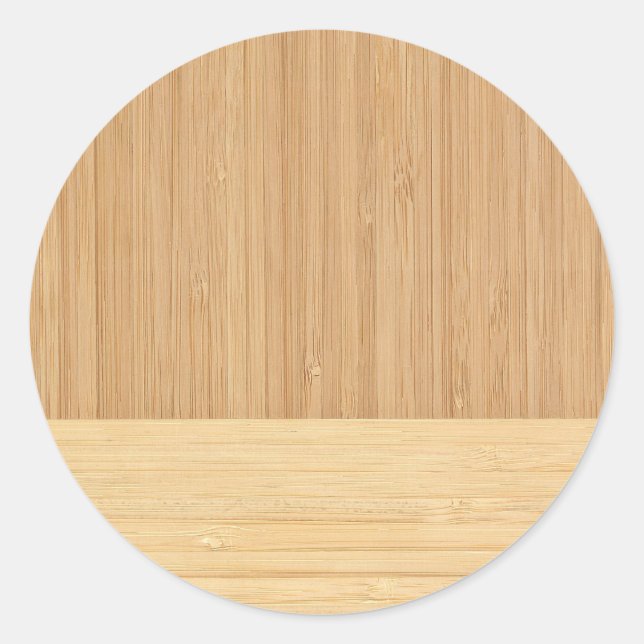 Sticker Rond Bamboo border Wood Grain Look (Devant)