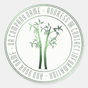 Sticker Rond Bambou En Vert Cadre Circulaire
