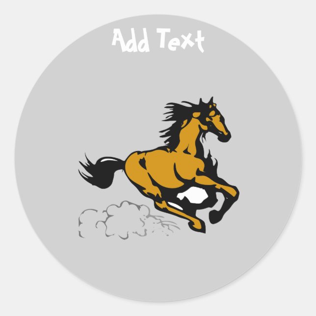 Sticker Rond Ban Horse Racing personnalisé (Devant)