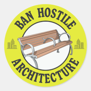 Sticker Rond Ban Hostile Architecture - Anti Homeless