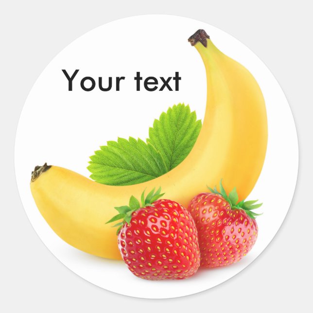 Sticker Rond Banane et fraises (Devant)