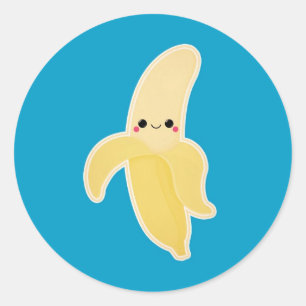 Sticker Rond Banane mignonne de Kawaii