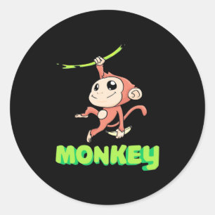 Sticker Rond Banane singe