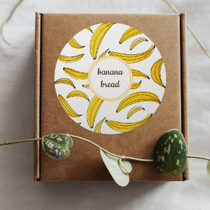 Sticker Rond Bananes d'aquarelle - jaune