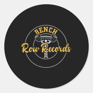 Sticker Rond Banc de musculation Rangées Records Citations de g